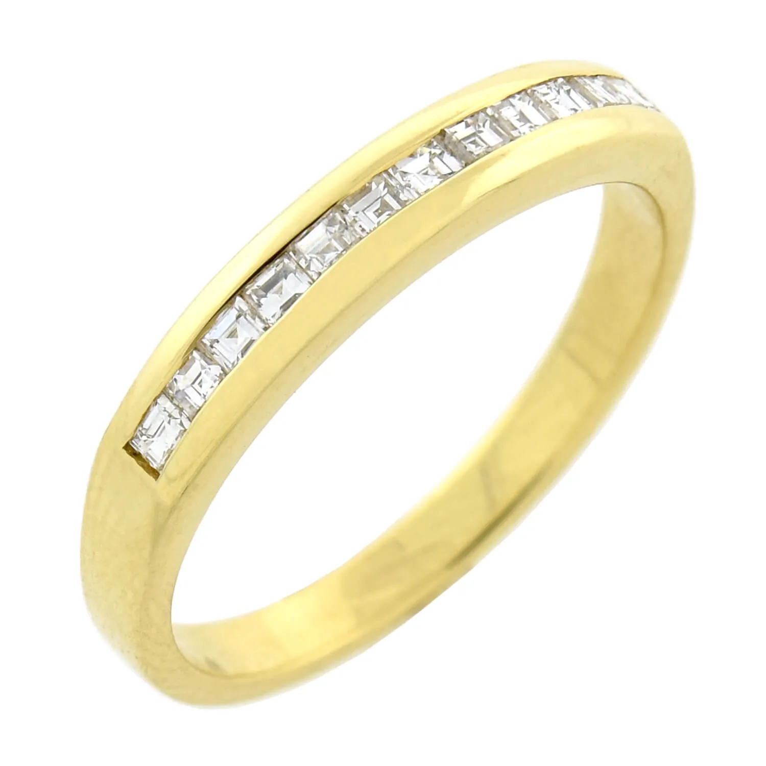 Vintage 18kt Gold Square Cut Diamond Half Band 0.36ctw