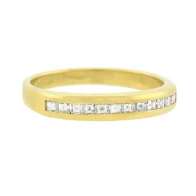 Vintage 18kt Gold Square Cut Diamond Half Band 0.36ctw