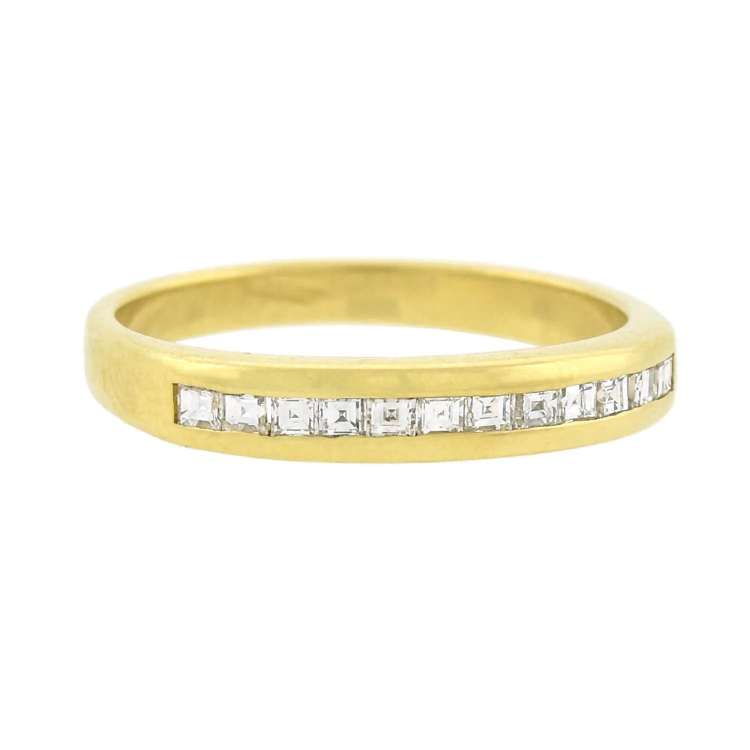 Vintage 18kt Gold Square Cut Diamond Half Band 0.36ctw