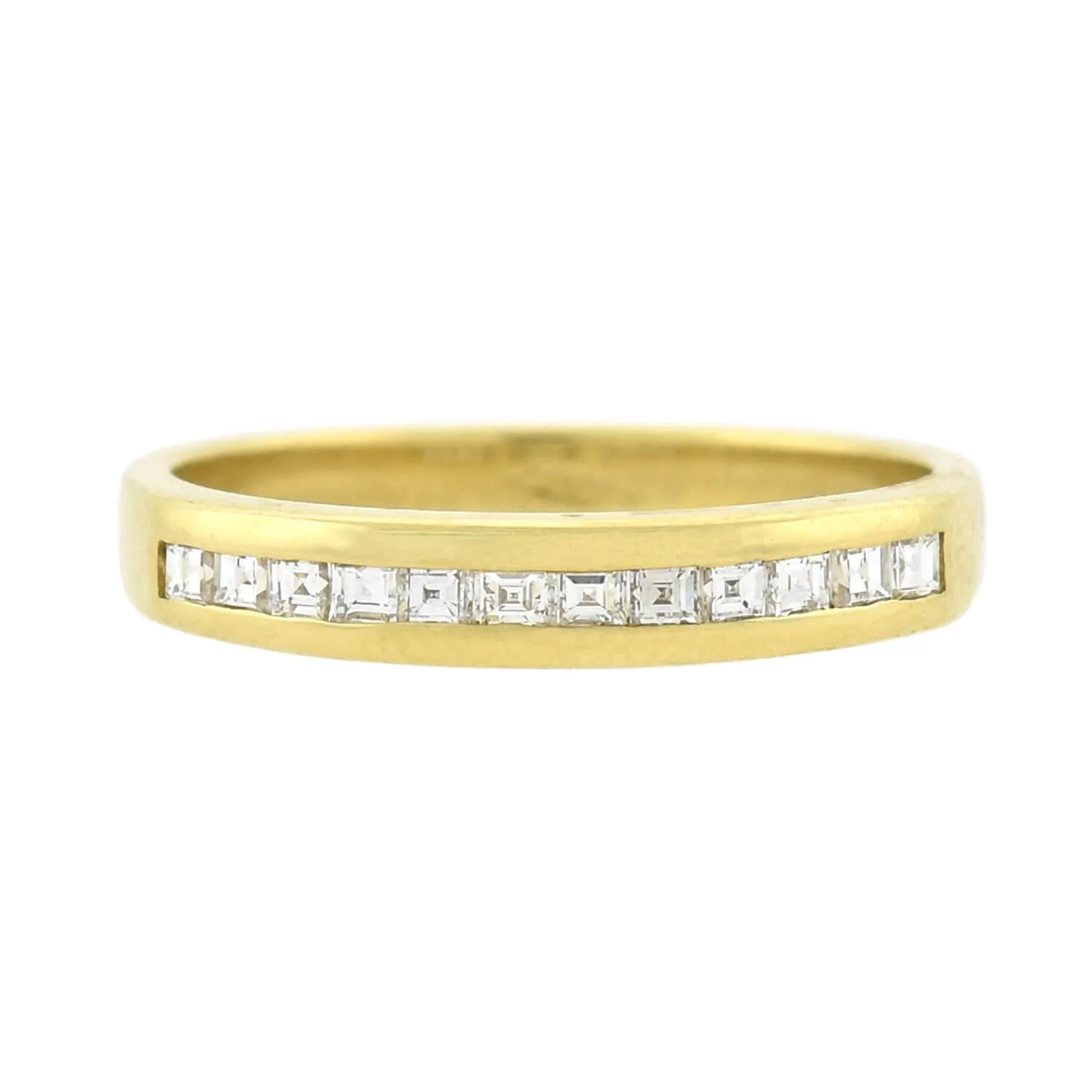 Vintage 18kt Gold Square Cut Diamond Half Band 0.36ctw