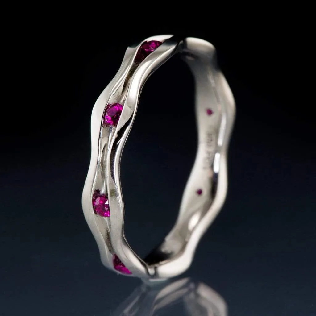 Wave Ruby Eternity Wedding Ring