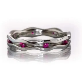 Wave Ruby Eternity Wedding Ring