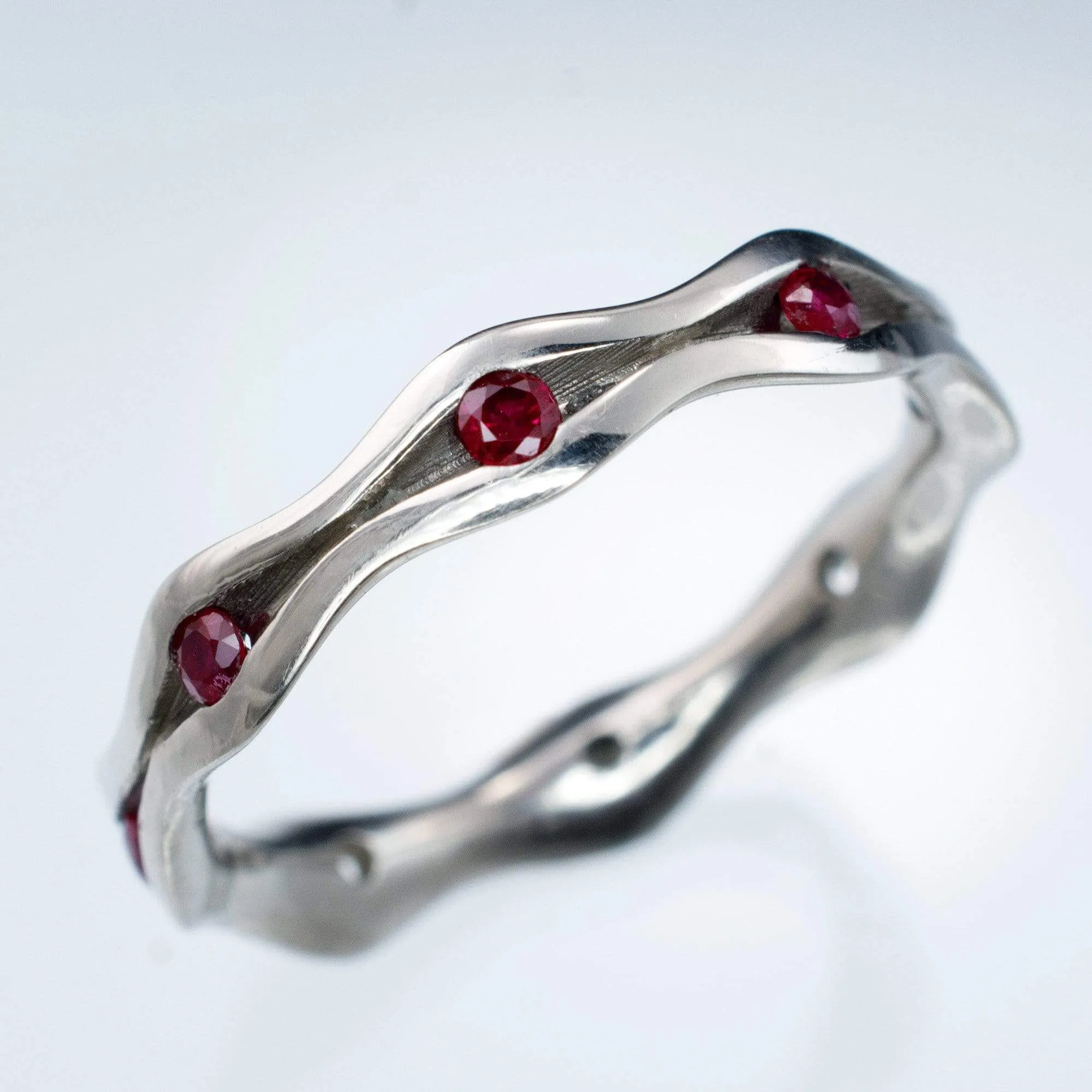 Wave Ruby Eternity Wedding Ring