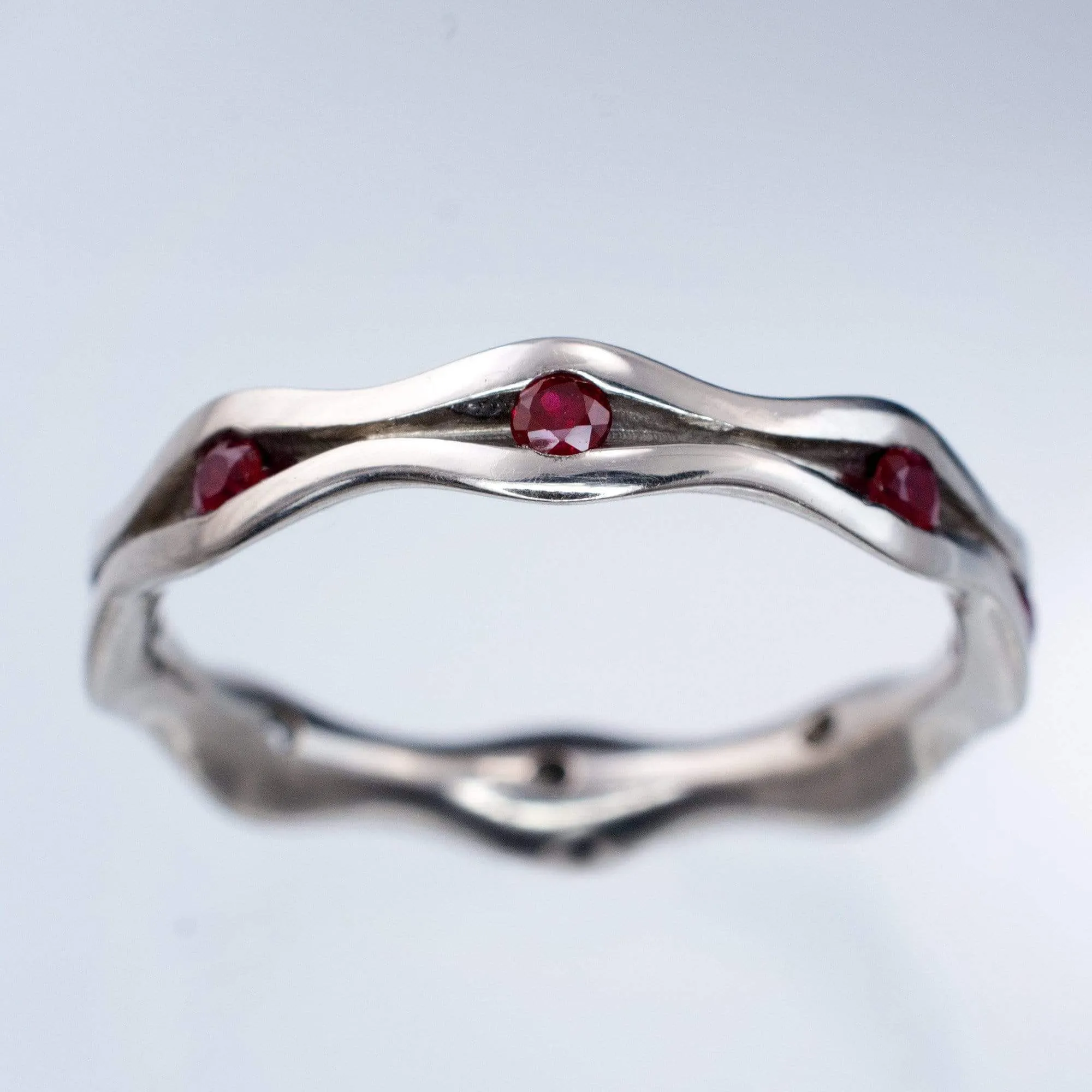 Wave Ruby Eternity Wedding Ring