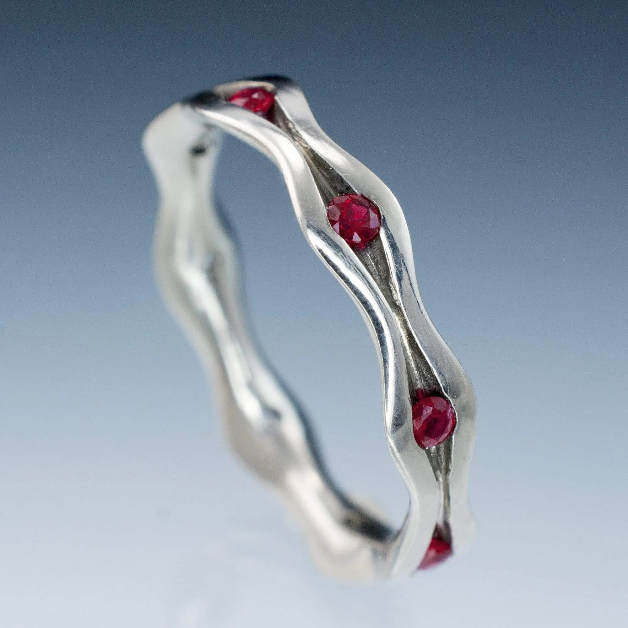 Wave Ruby Eternity Wedding Ring