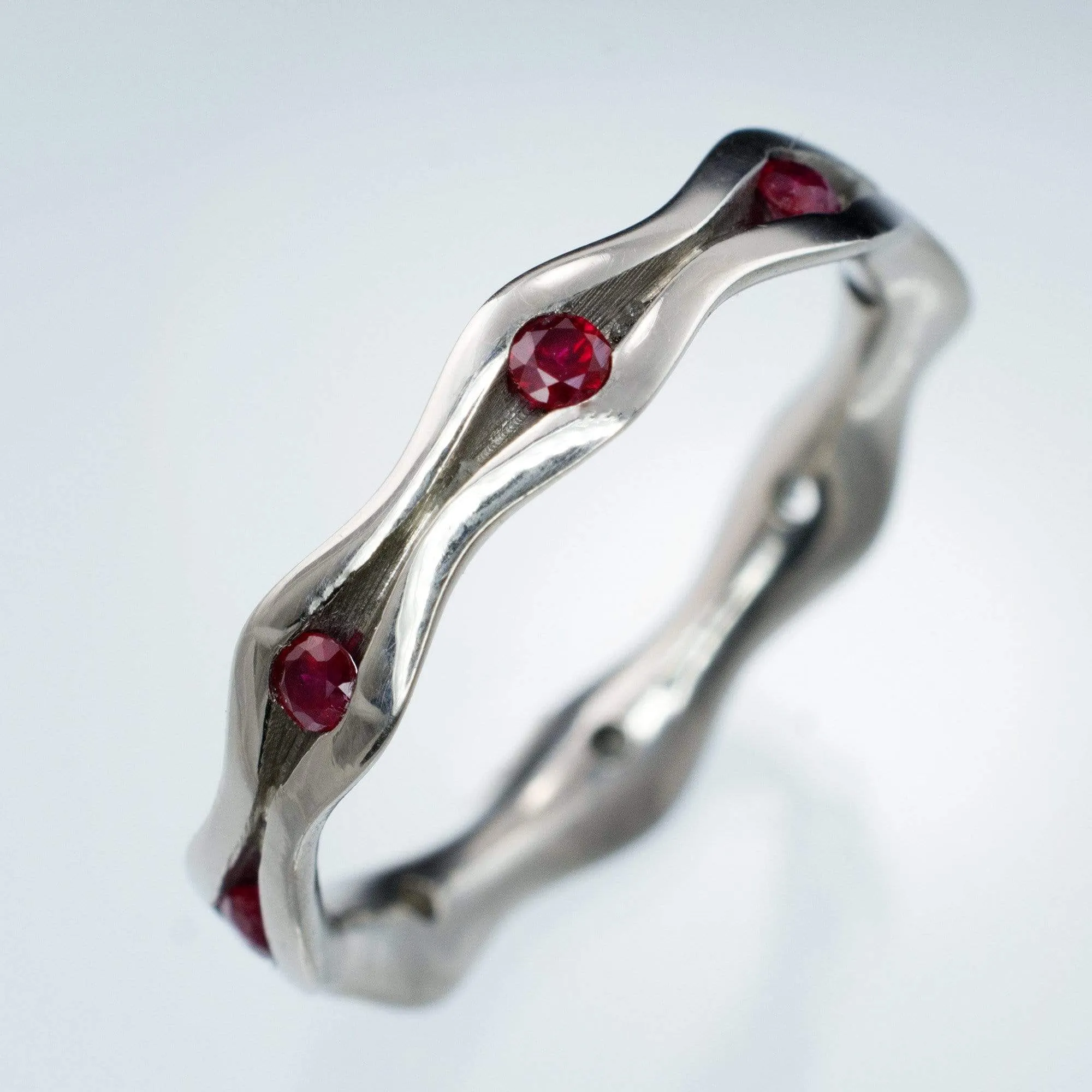 Wave Ruby Eternity Wedding Ring