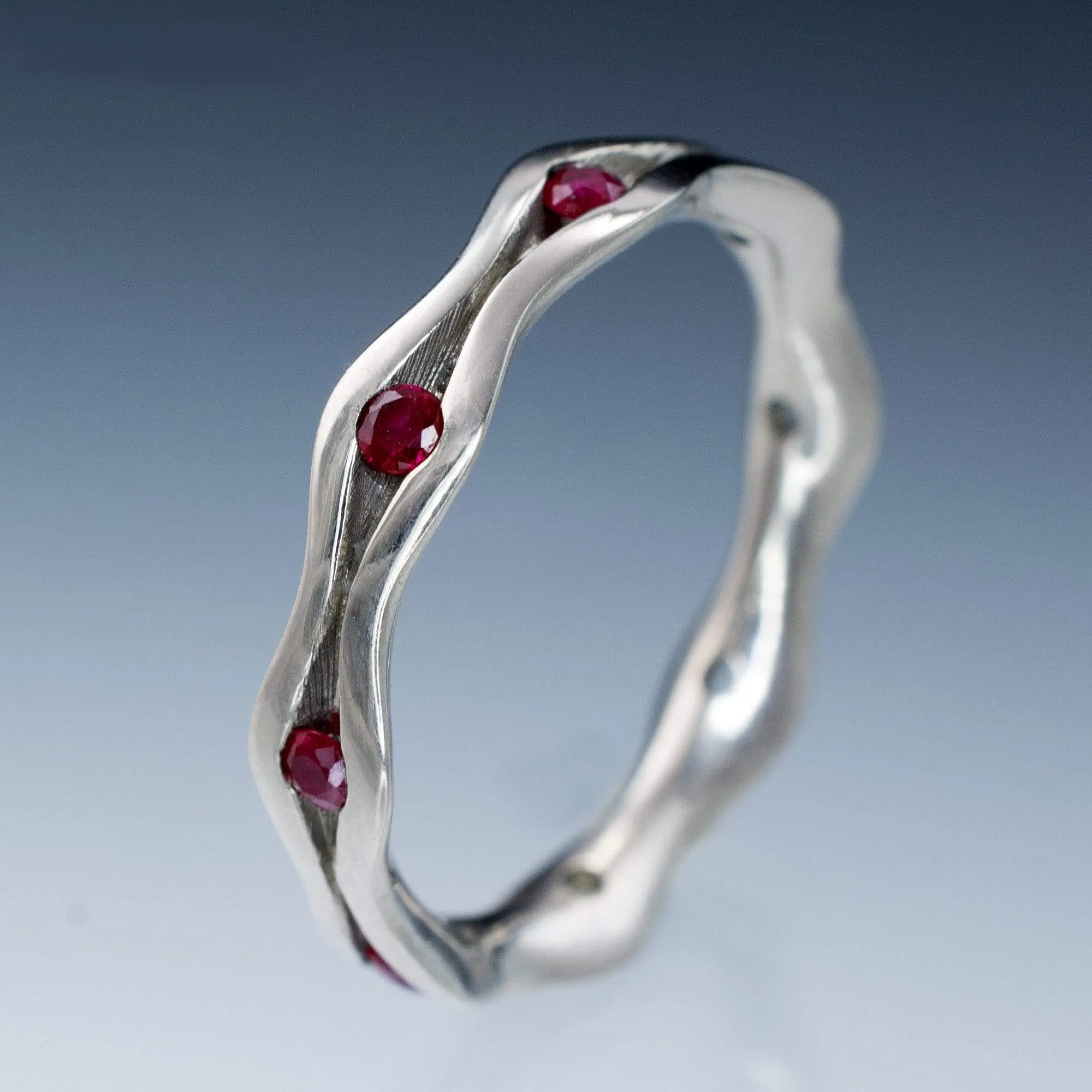 Wave Ruby Eternity Wedding Ring