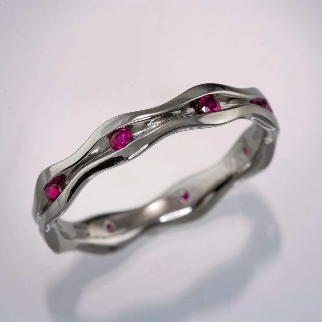 Wave Ruby Eternity Wedding Ring