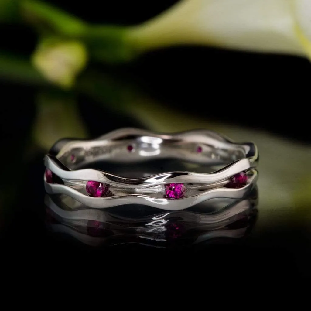 Wave Ruby Eternity Wedding Ring