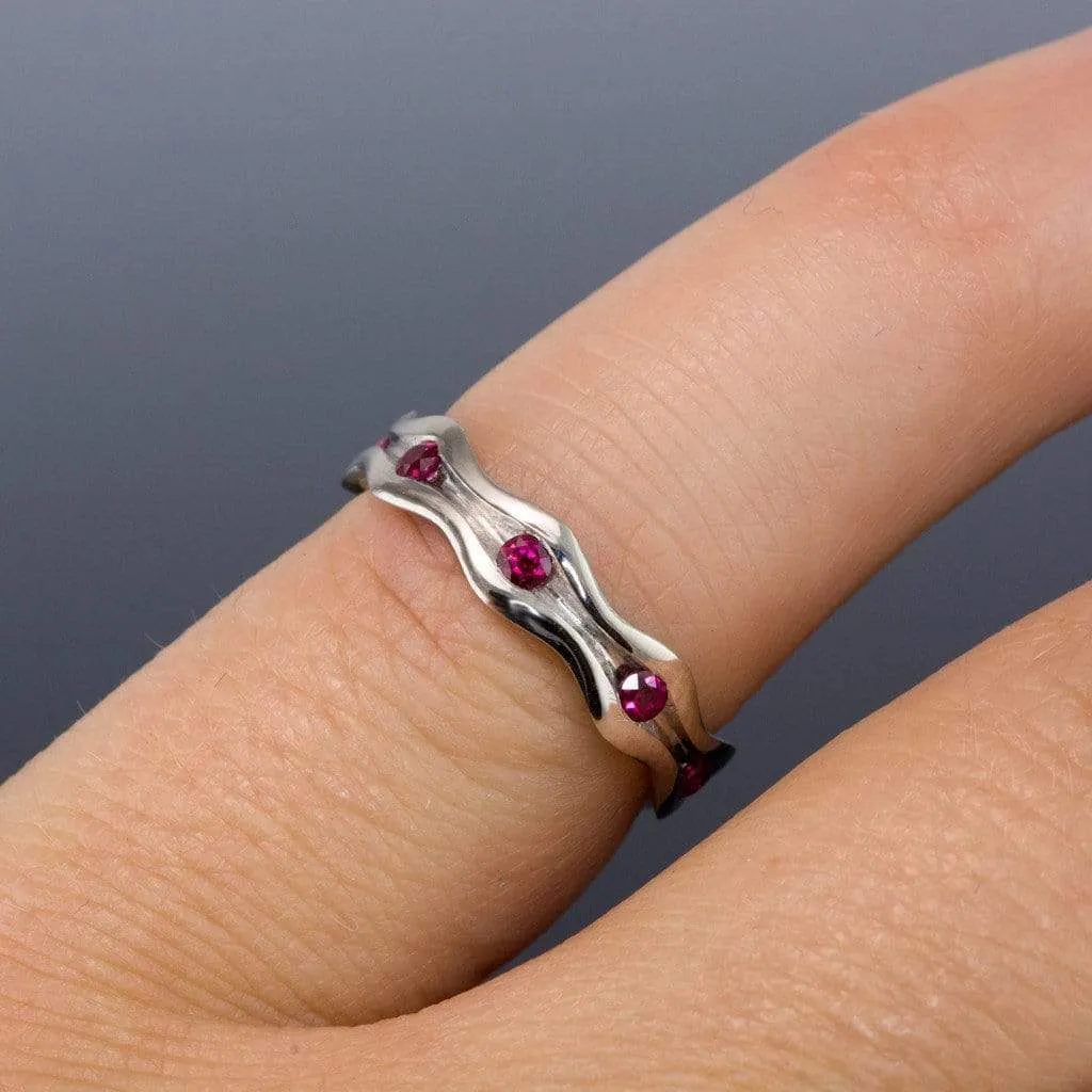 Wave Ruby Eternity Wedding Ring