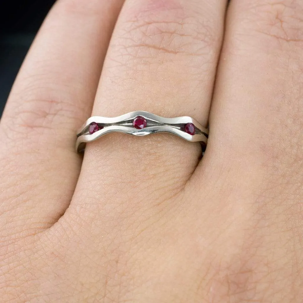 Wave Ruby Eternity Wedding Ring