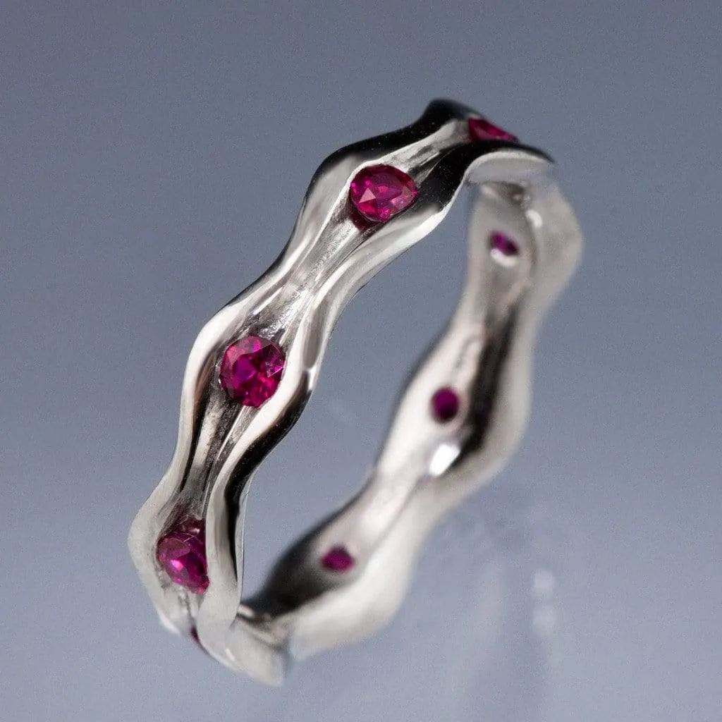 Wave Ruby Eternity Wedding Ring