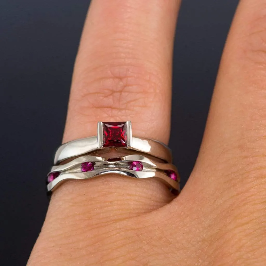 Wave Ruby Eternity Wedding Ring