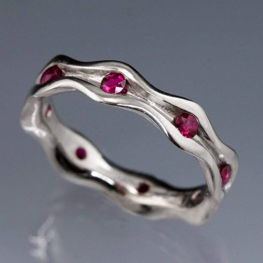 Wave Ruby Eternity Wedding Ring