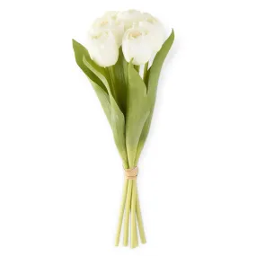 White Real Touch Tulip Bundle -  (6 stem) - 13inch