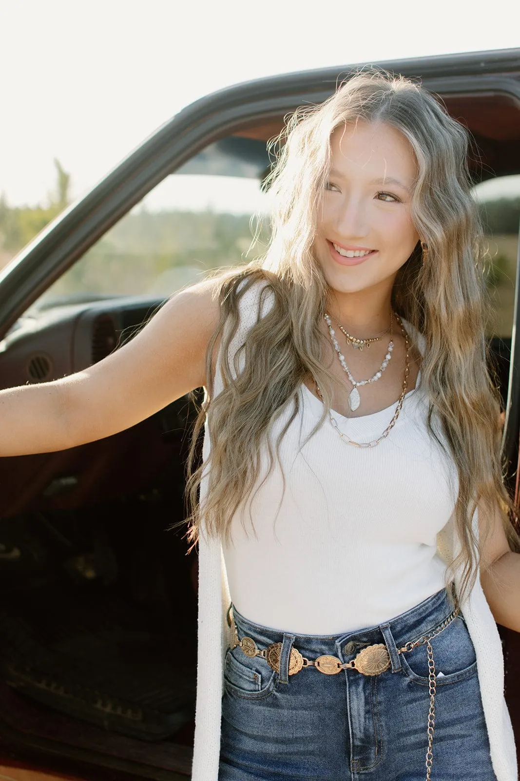 White V-Neck Ribbed Knit Tank