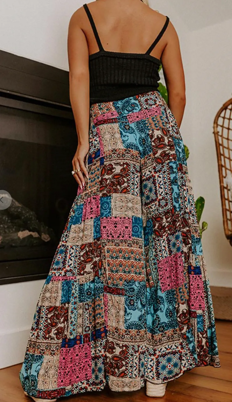 Wide Leg Boho Paisley