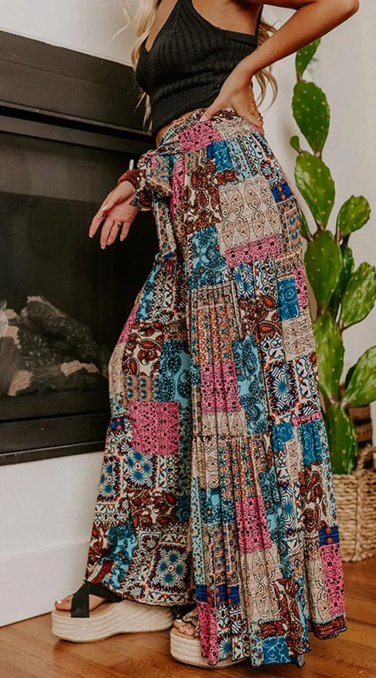 Wide Leg Boho Paisley