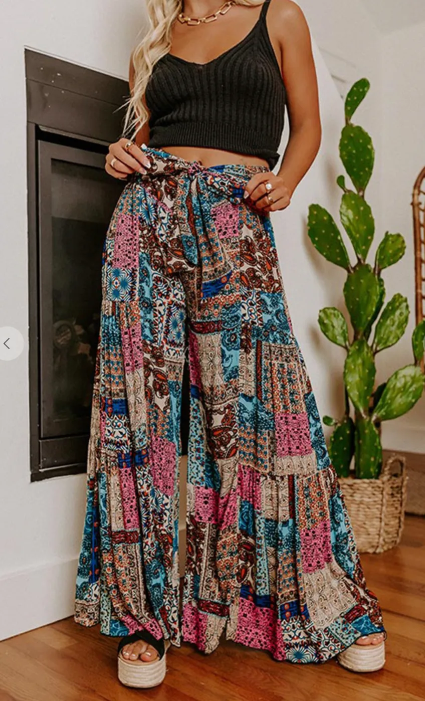 Wide Leg Boho Paisley