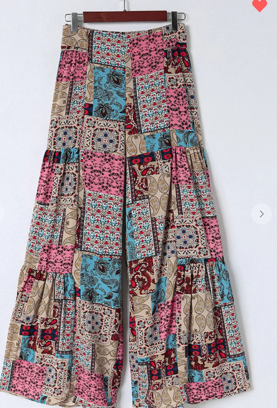 Wide Leg Boho Paisley