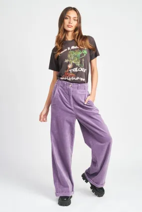 WIDE LEG CORDUROY PANTS WITH POCKETS