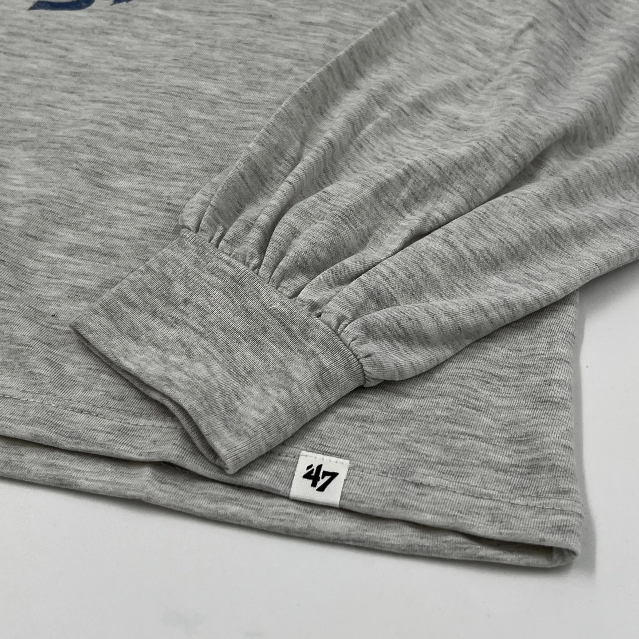 Women's '47 Brand Bills Cropped Gray with Blue Logo Long Sleeve