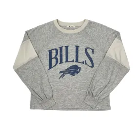 Women's '47 Brand Bills Cropped Gray with Blue Logo Long Sleeve