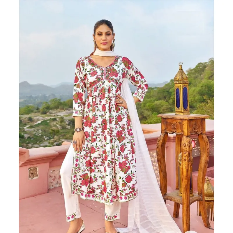 Women's Alia cut Kurtis Pant with Dupatta