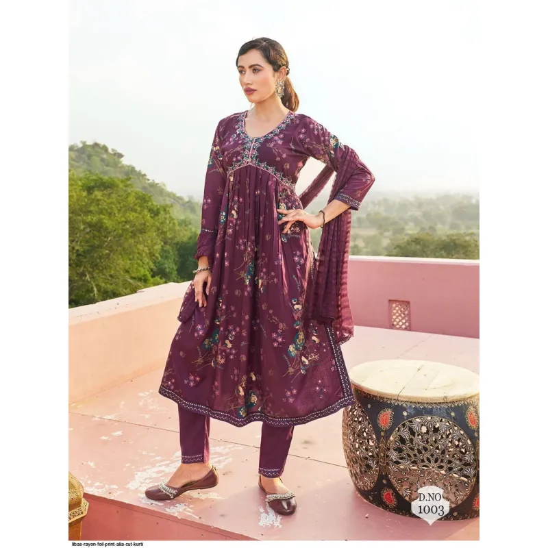 Women's Alia cut Kurtis Pant with Dupatta