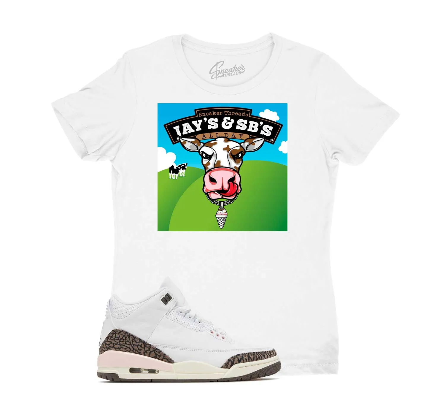 Womens Neapolitan 3 Shirt - Jay's & SB's - White