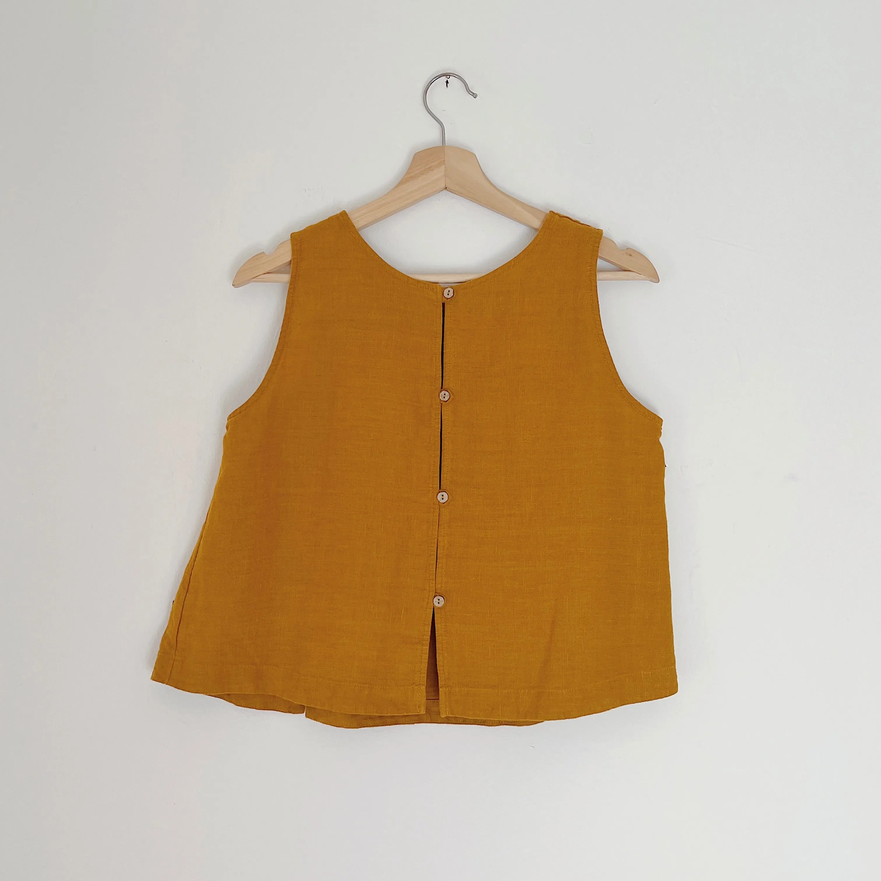 Yuvita | Button Back Tank in Turmeric