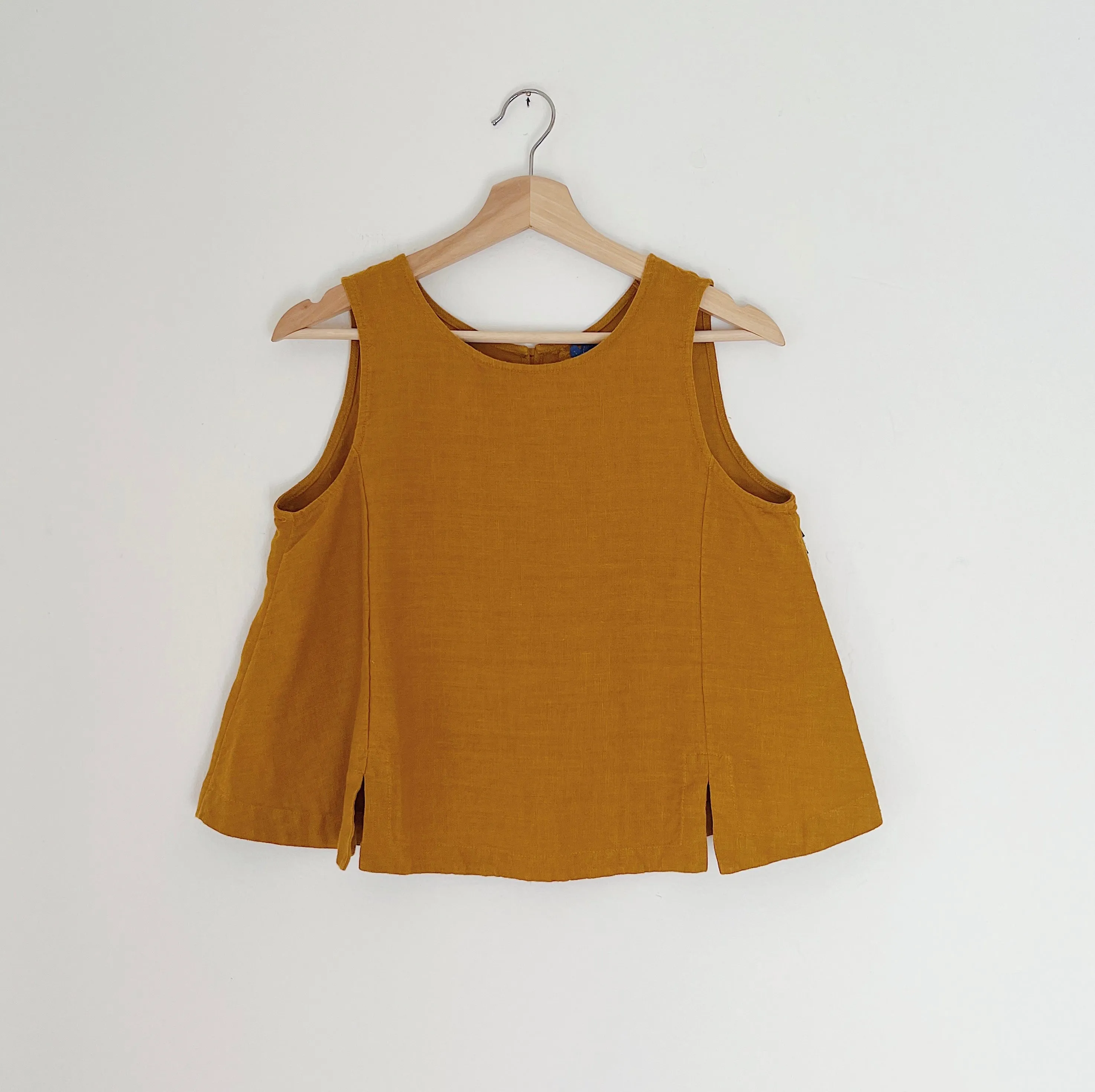 Yuvita | Button Back Tank in Turmeric